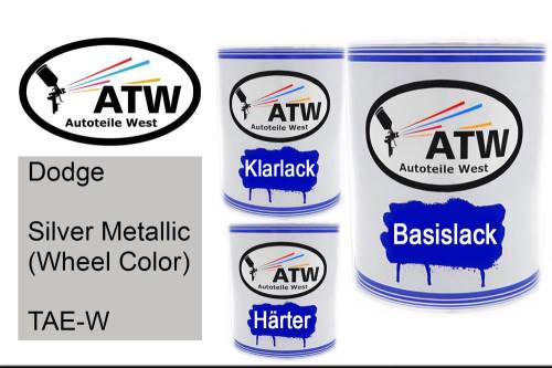 Dodge, Silver Metallic (Wheel Color), TAE-W: 1L Lackdose + 1L Klarlack + 500ml Härter - Set, von ATW Autoteile West.